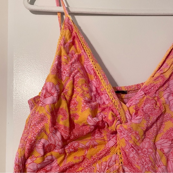 Floral Pink and Orange Maxi Dress - Picture 5 of 9